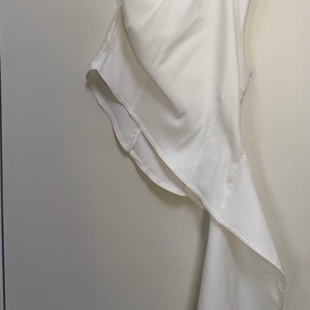 Zara White Asymmetrical Crop Top